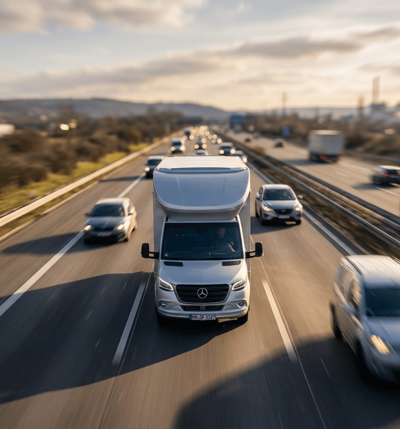 Das mobile IT-Forensik-Labor DEVIL f&auml;hrt &uuml;ber die Autobahn f&uuml;r einen Einsatz vor Ort.