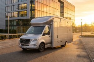 Das mobile IT-Forensik-Labor DEVIL steht für die Untersuchung eines Sicherheitsvorfalls vor einem Unternehmen.