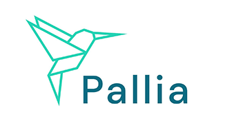 Logo von Pallia mit einem stilisierten Kolibri in Türkis und einem modernen Schriftzug.