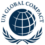 Logo des UN Global Compact mit einer stilisierten Weltkugel und Lorbeerkranz.